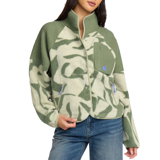 Billabong Women's Popoyo Fleece Snap-Button Jacket 1
