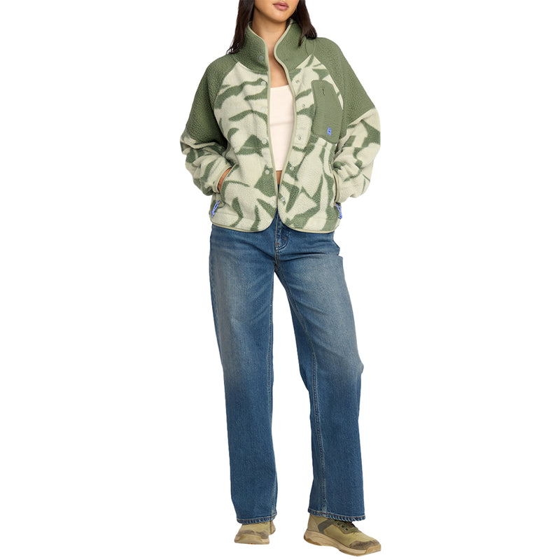 Load image into Gallery viewer, Billabong Women's Popoyo Fleece Snap-Button Jacket 5
