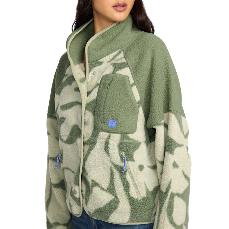 Load image into Gallery viewer, Billabong Women's Popoyo Fleece Snap-Button Jacket 3
