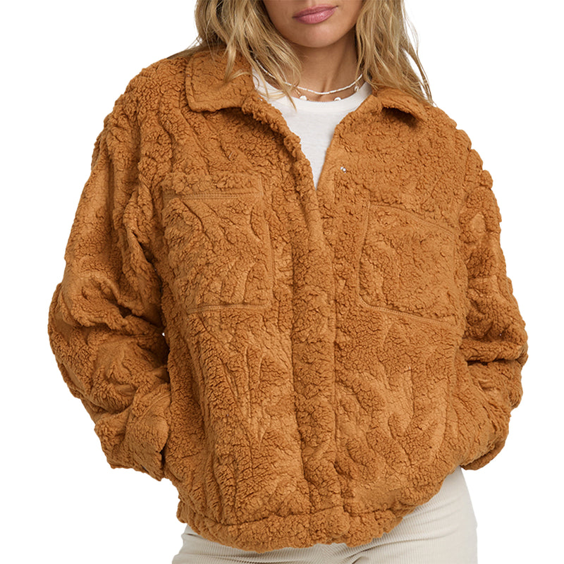 Load image into Gallery viewer, Billabong Women's Sundown Sherpa Shacket Jacket 1
