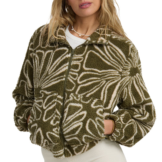 Billabong Women's First Light Sherpa Full Zip-Up Jacket 8