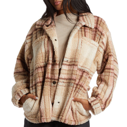 Billabong Women's Sundown Sherpa Snap-Button Jacket 1