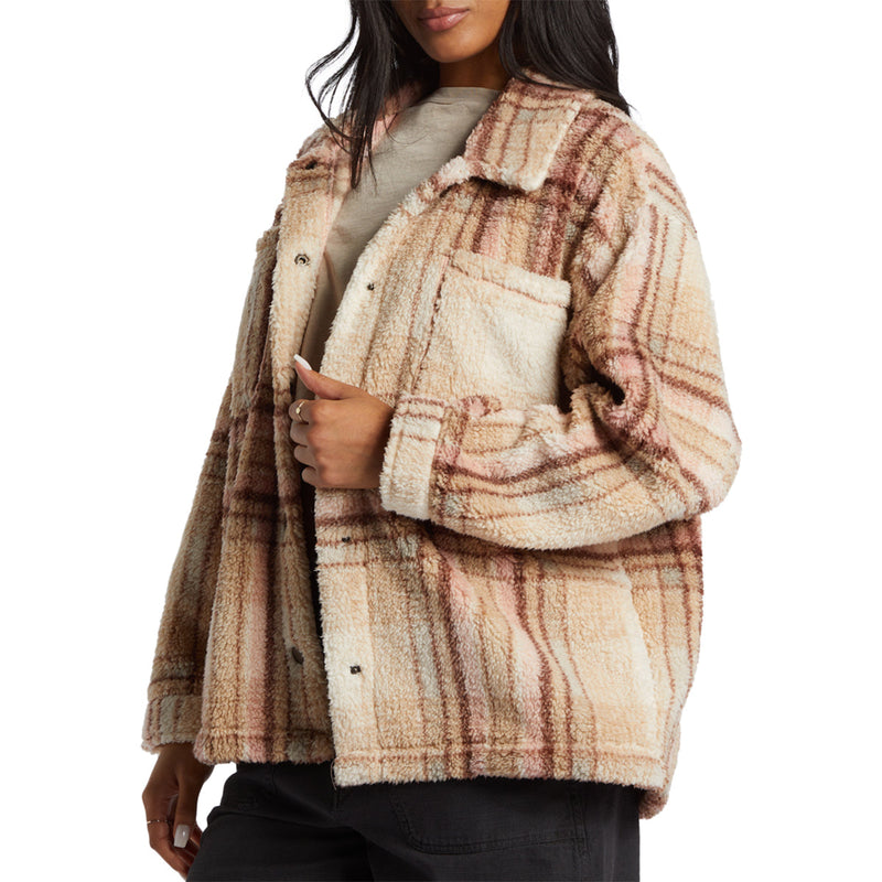 Load image into Gallery viewer, Billabong Women's Sundown Sherpa Snap-Button Jacket 2
