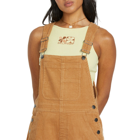 Billabong Women's Sand Canyon Corduroy Overall Shorts 4