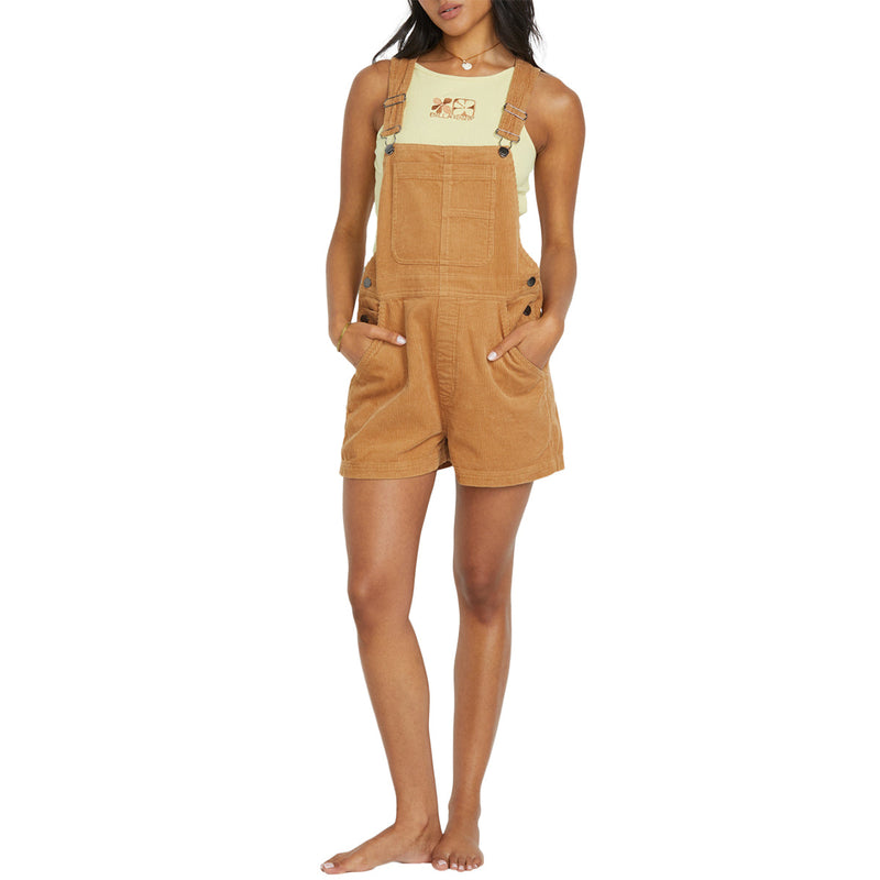 Load image into Gallery viewer, Billabong Women's Sand Canyon Corduroy Overall Shorts 6
