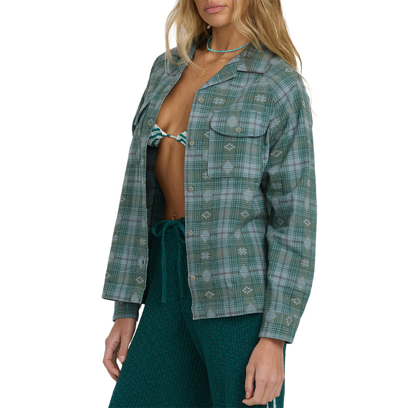 Load image into Gallery viewer, Billabong Women's Coastal Breeze Long Sleeve Button-Up Shirt 3
