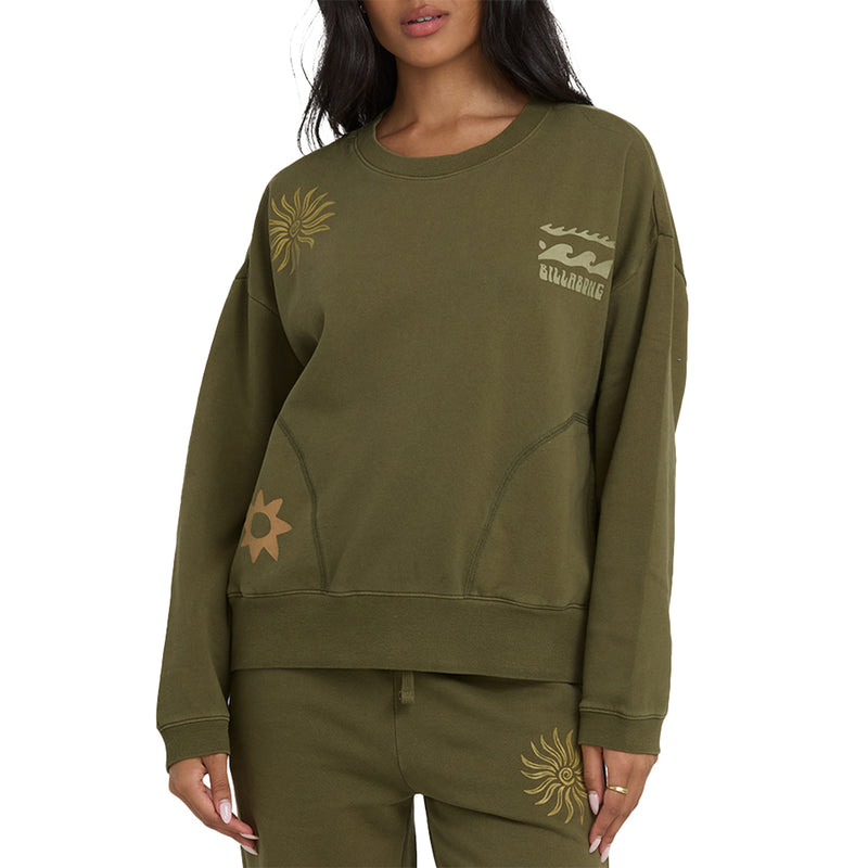 Load image into Gallery viewer, Billabong Women's Sightseer Wave Crew Sweatshirt 1
