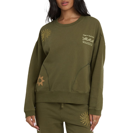 Billabong Women's Sightseer Wave Crew Sweatshirt 1