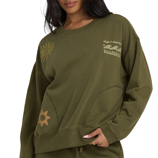 Billabong Women's Sightseer Wave Crew Sweatshirt 5
