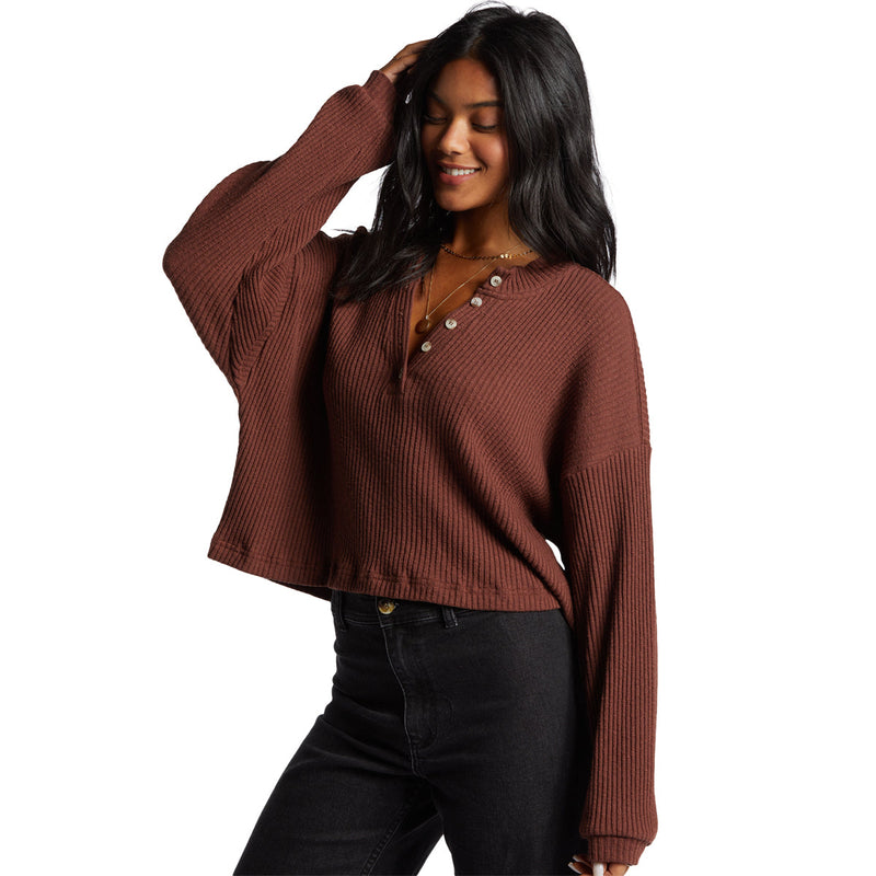 Load image into Gallery viewer, Billabong Women's Good Catch Henley Long Sleeve Top 3
