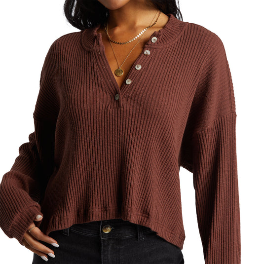 Billabong Women's Good Catch Henley Long Sleeve Top 5