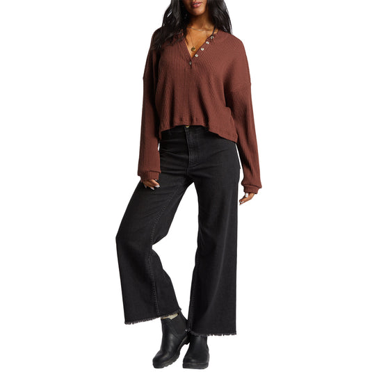 Billabong Women's Good Catch Henley Long Sleeve Top 4