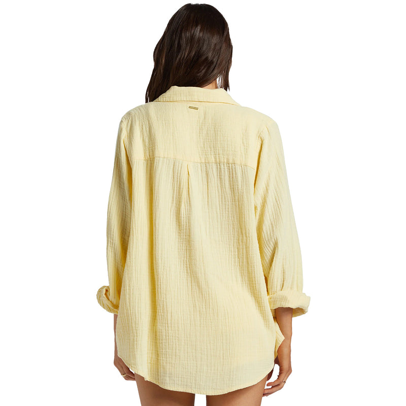 Load image into Gallery viewer, Billabong Women's Sweet Swell Long Sleeve Button-Up Shirt - Salt Crystal 14
