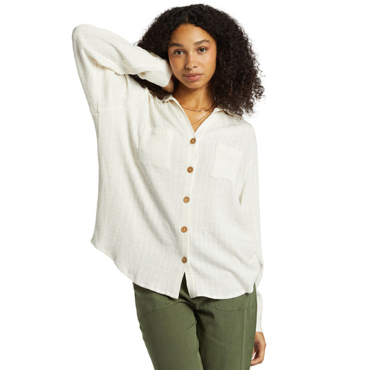 Billabong Women's Swell Long Sleeve Button-Up Shirt 4