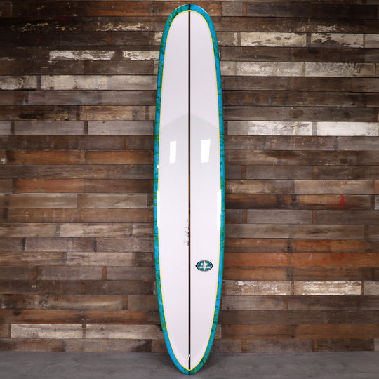 Bing California Pintail Type II 9'6 × 23 × 3 Surfboard - Clear/Teal Swirl