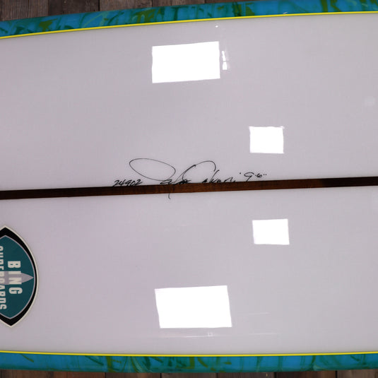 Bing California Pintail Type II 9'6 × 23 × 3 Surfboard - Clear/Teal Swirl 4