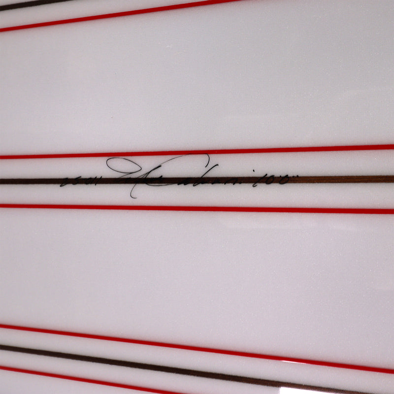 Load image into Gallery viewer, Cleanline Speed Shape 10'0 × 23 ¾ × 3 ⅜ Surfboard - Black/Orange Fade Pinlines 4
