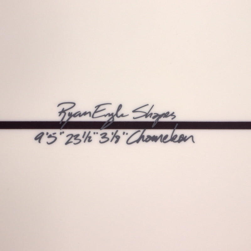 Load image into Gallery viewer, CJ Nelson Designs Chameleon Thunderbolt Black 9'5 × 23 ½ × 3 ⅛ Surfboard - Off White/Carbon Rail 4
