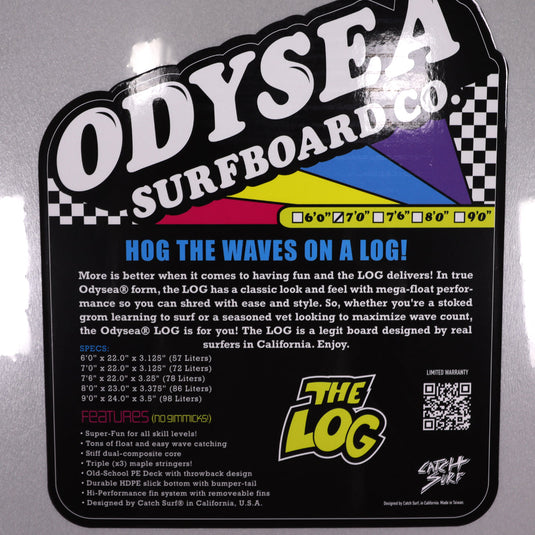 Catch Surf Odysea Log 7'0 × 22 × 3 ⅛ Surfboard - Cool Gray 4