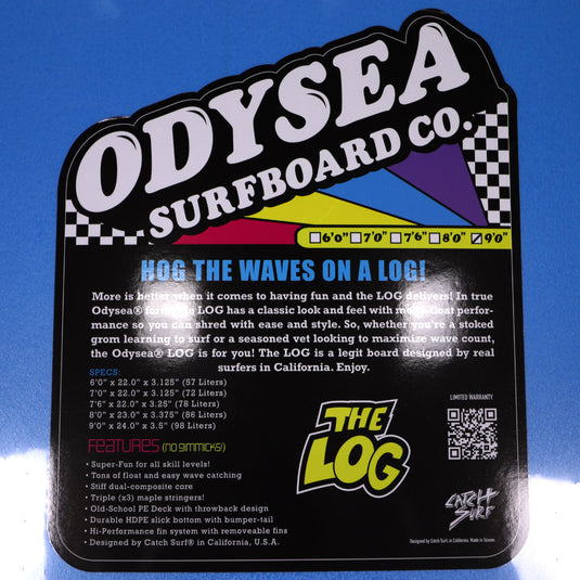 Catch Surf Odysea Log 9'0 × 24 × 3 ½ Surfboard - Blue 4