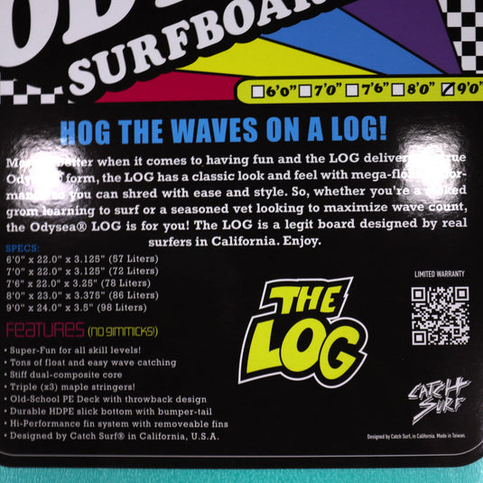 Catch Surf Odysea Log 9'0 × 24 × 3 ½ Surfboard - Turquoise 4