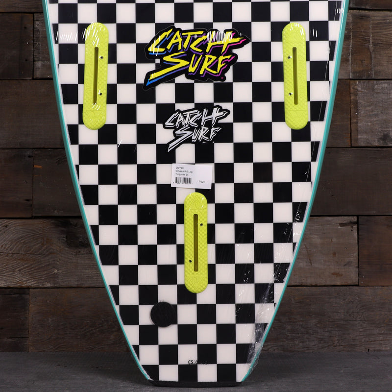 Load image into Gallery viewer, Catch Surf Odysea Log 9'0 × 24 × 3 ½ Surfboard - Turquoise/Checkers 3

