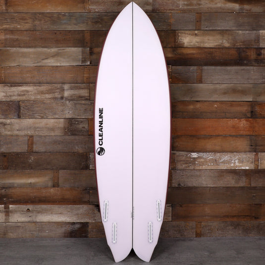 Cleanline Quad Fish 5'8 × 20 ¼ × 2 9/16 Surfboard - Faded Burgundy 2