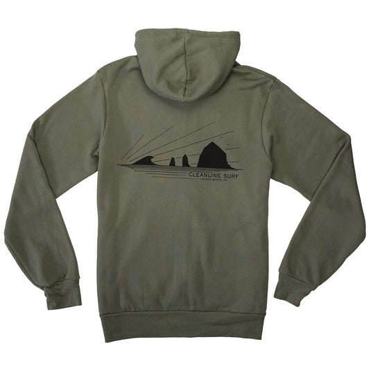 Cleanline Haystack Rays Zip-Up Hoodie - Military Green 1