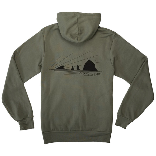 Cleanline Haystack Rays Zip-Up Hoodie - Military Green