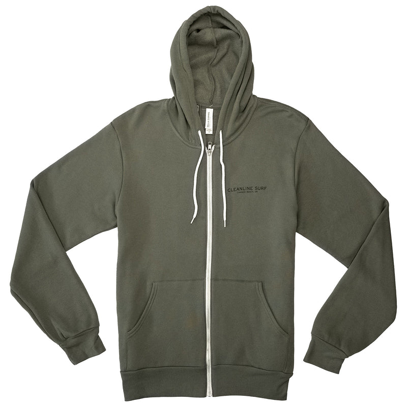 Load image into Gallery viewer, Cleanline Haystack Rays Zip-Up Hoodie - Military Green 2
