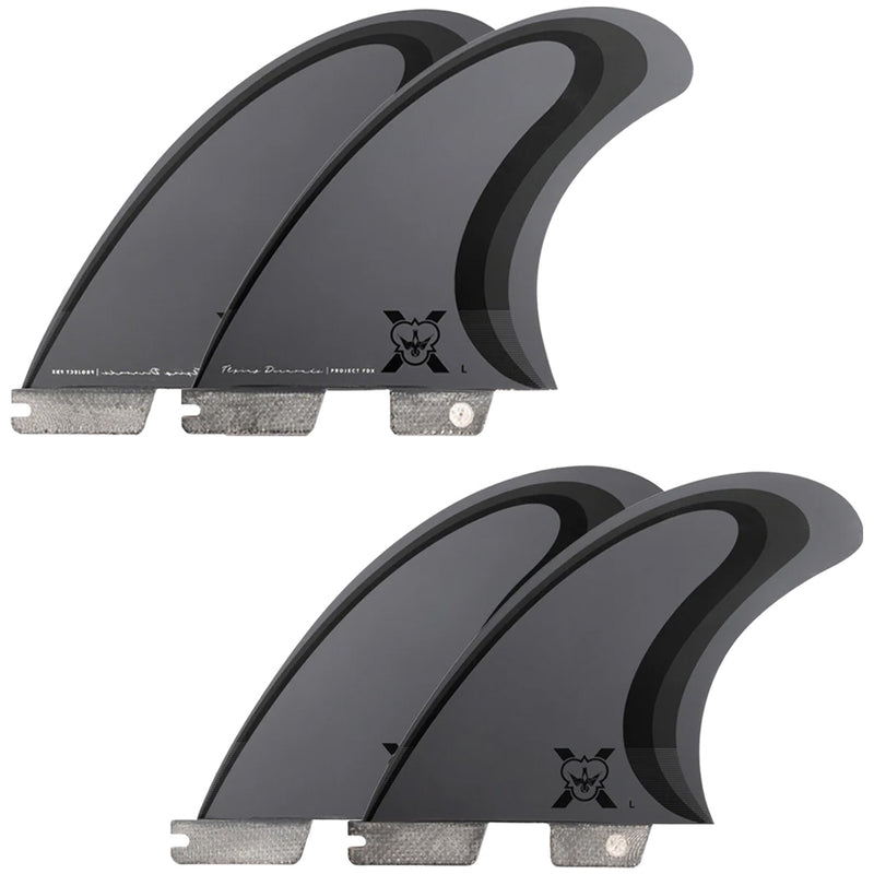 Load image into Gallery viewer, Flying Diamonds FDX-1 Double Tab Tri-Quad Fin Set 6
