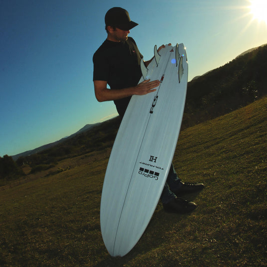 Harley Ingleby Series HIBT 3+3 Thunderbolt Red 7'2 × 21 ½ × 3 Surfboard - White/Blue 10