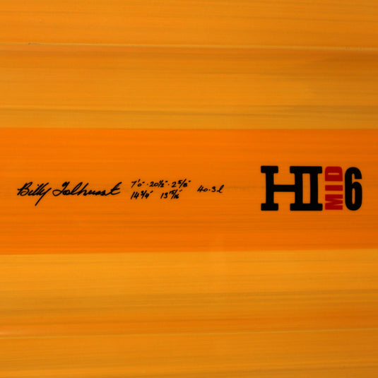 Harley Ingleby Mid 6 Mini Thunderbolt Red 7'0 × 20 ½ × 2 ⅝ Surfboard - Orange 4