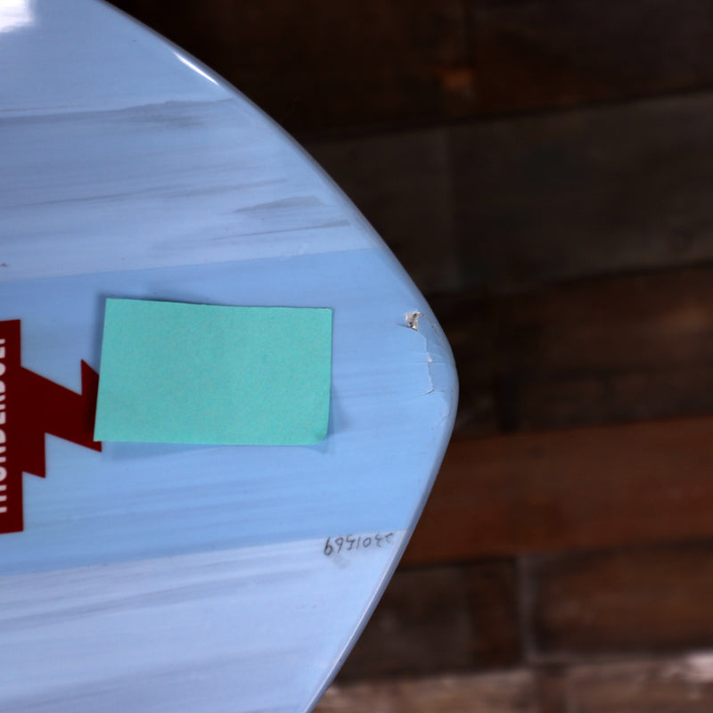 Load image into Gallery viewer, Harley Ingleby Mid 6 Thunderbolt Red 7'6 × 21 × 2 ¾ Surfboard - Light Blue • DAMAGED 5

