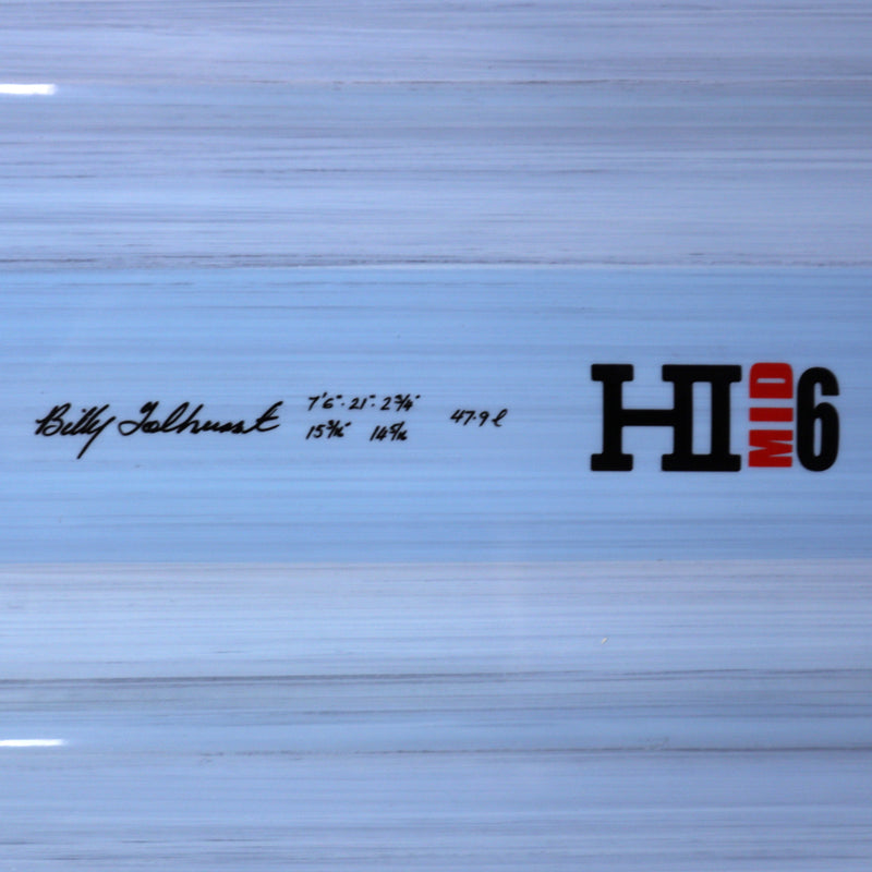 Load image into Gallery viewer, Harley Ingleby Mid 6 Thunderbolt Red 7'6 × 21 × 2 ¾ Surfboard - Light Blue • DAMAGED 4
