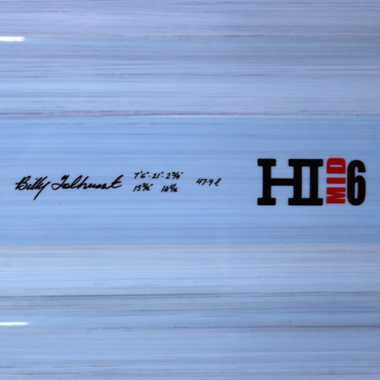 Harley Ingleby Mid 6 Thunderbolt Red 7'6 × 21 × 2 ¾ Surfboard - Light Blue • DAMAGED 4