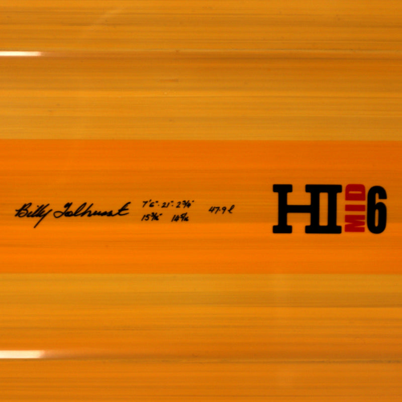 Load image into Gallery viewer, Harley Ingleby Mid 6 Thunderbolt Red 7'6 × 21 × 2 ¾ Surfboard - Orange • DAMAGED 5
