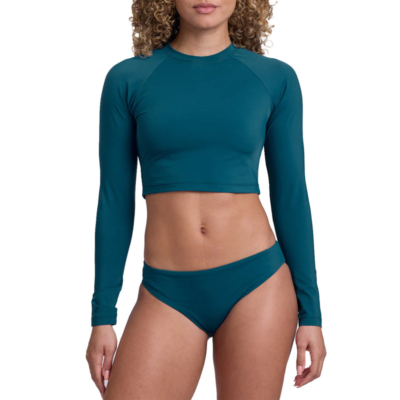 Load image into Gallery viewer, JOLYN Moana Long Sleeve Crop Rash Guard 1
