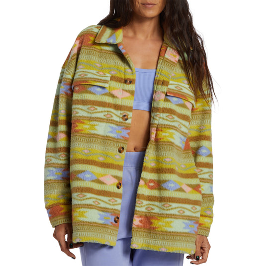 Billabong Women's Happy Camper Shacket Sweater Jacket 1