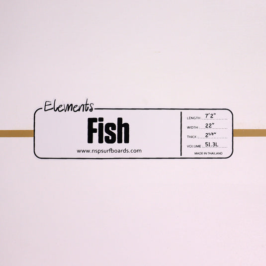NSP Fish Elements 7'2 × 22 × 2 ⅝ Surfboard - Green