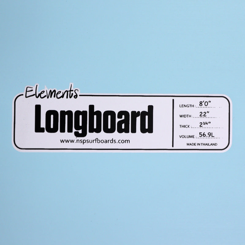 Load image into Gallery viewer, NSP Longboard Elements 8'0 × 22 × 2 ¾ Surfboard - Sky Blue

