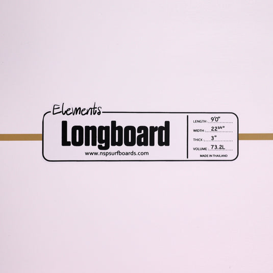 NSP Longboard Elements 9'0 × 22 ¾ × 3 Surfboard - White 4