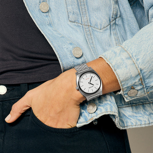 Nixon Time Teller Solar Stainless Steel Watch 