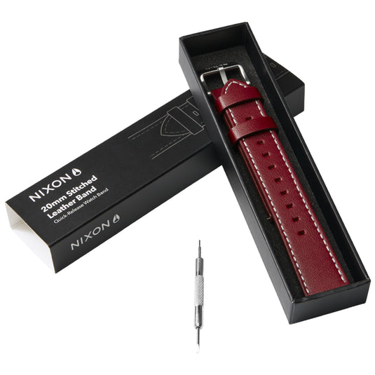 Nixon 20mm Stitched Leather Watch Band 4