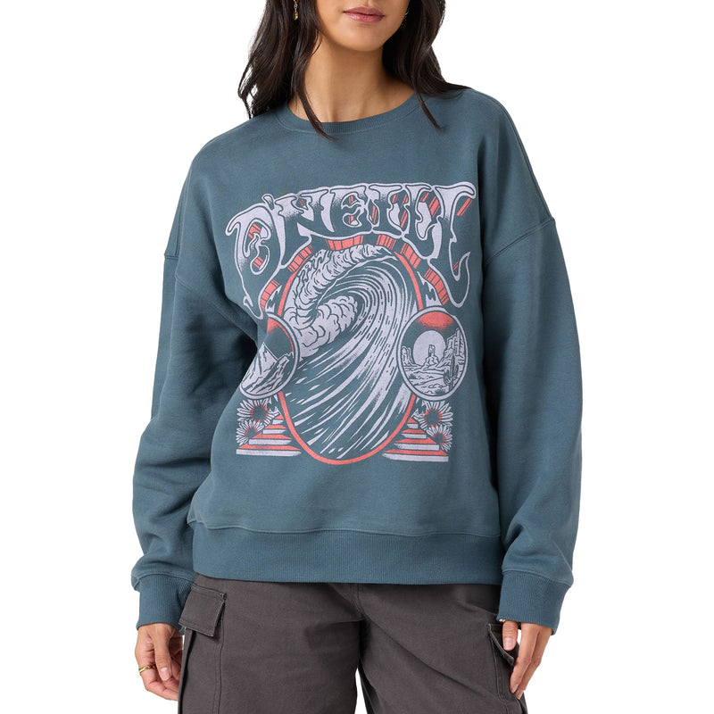 Load image into Gallery viewer, O'Neill Women's Psych'd Oversized Crew Sweatshirt 1
