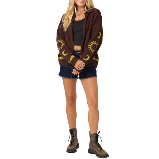 O'Neill Women's Corrine Long Sleeve Zip-Up Sweater 6