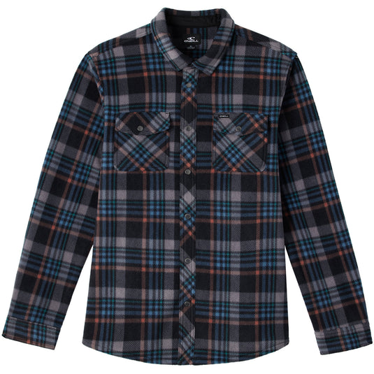 O'Neill Glacier Plaid Superfleece Long Sleeve Button-Up Flannel Shirt 1