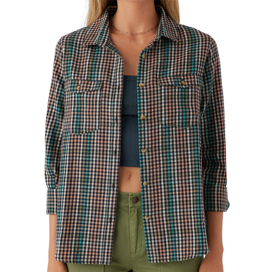 O'Neill Women's Nash Long Sleeve Button-Up Flannel Shirt 1