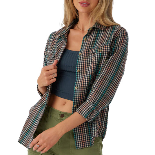 O'Neill Women's Nash Long Sleeve Button-Up Flannel Shirt 3
