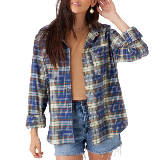 O'Neill Women's Nash Long Sleeve Button-Up Flannel Shirt 8